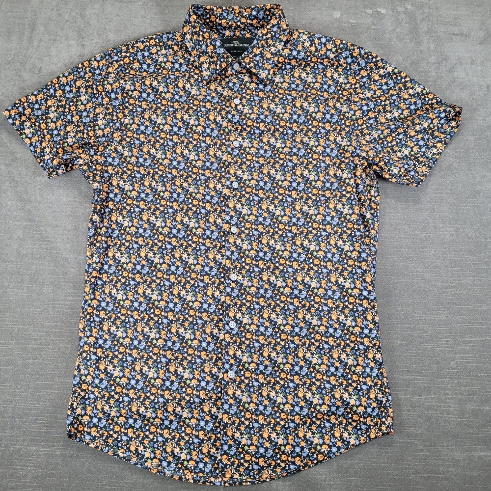 Rodd & Gunn Mens Sports Fit Floral‎ Print Short Sleeve Button Up Shirt Size S